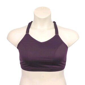 Livi Active Lane Bryant Sport Bra Unlined No Wire Purple Strappy X Back 18 XXL